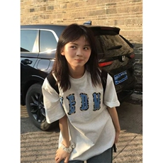 H0873-P35推荐前后贴布刺绣休闲百搭短袖T恤，女装T恤，星座617A-2