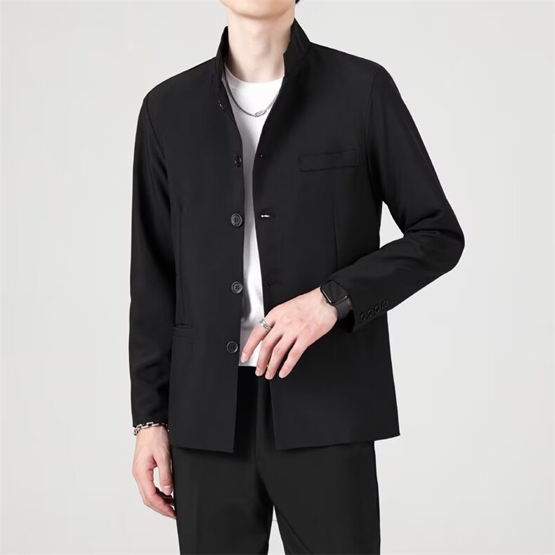 中山装男士青年修身套装中华立领西服装演出服结婚礼服风唐装,男装西服,星座601-1