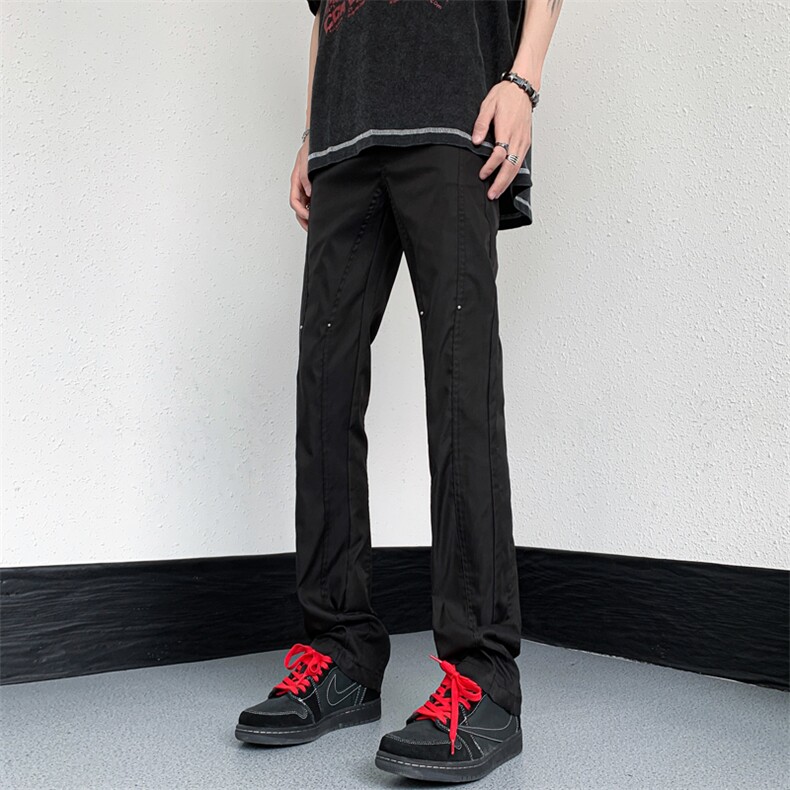 B221美式ins高街暗黑小众铆钉修身小脚休闲裤子LK23092-P60控78,男装休闲裤,电商B221