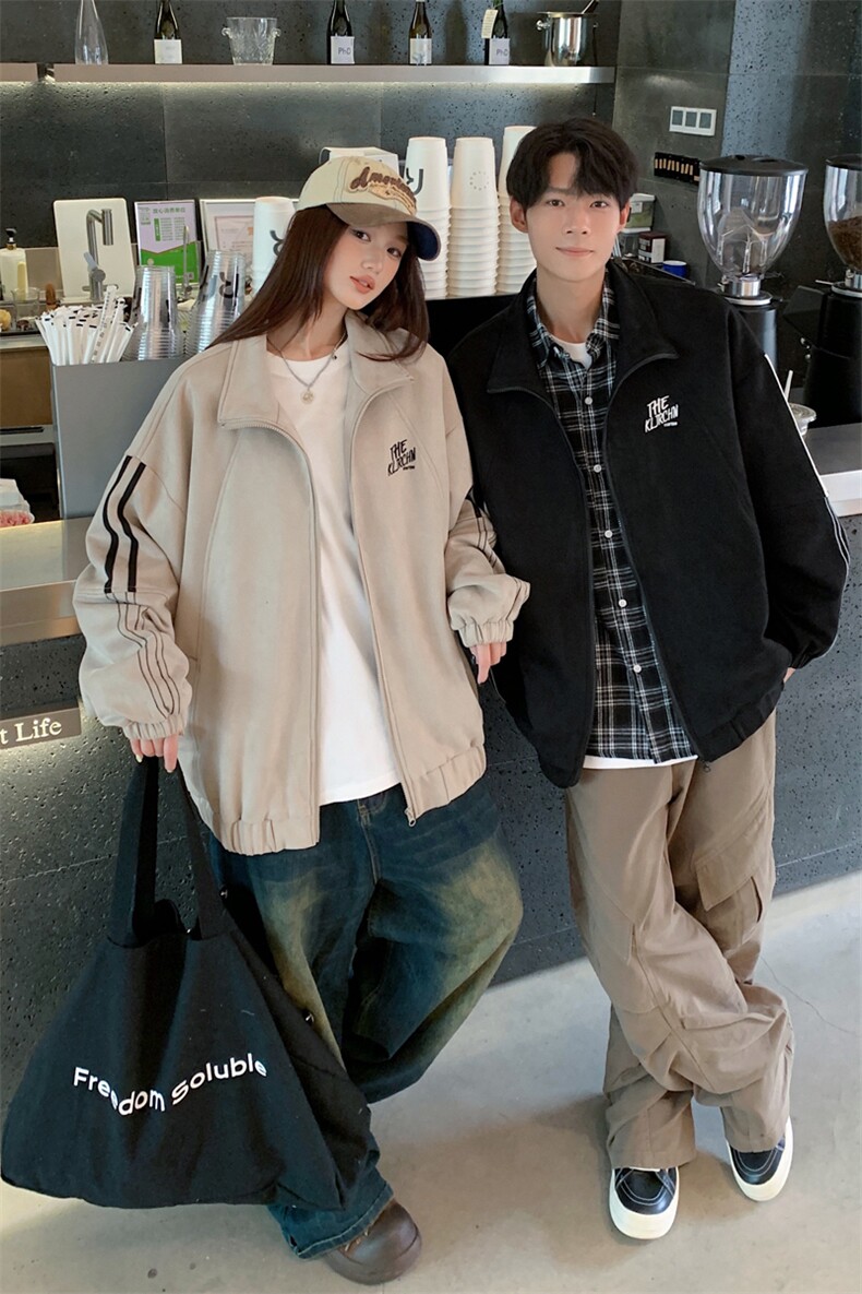 25秋装新款刺绣情侣立领鹿皮绒男夹克外套705-1-W8823-P75控108,男装夹克,星座705-1