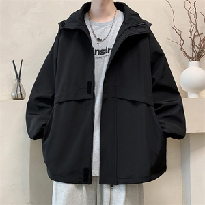 JK9086/P75春装新款个性可拆卸帽子外套男防风防水冲锋衣夹克男图片