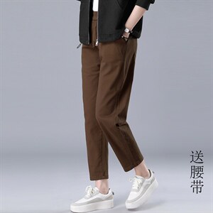 582款休闲弹力百搭裤子中腰加厚2024年秋季图片