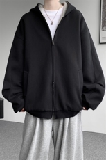 8XL-M重磅潮牌百搭卫衣男美式情侣连帽撞色休闲廓形外套WY33P68，女装短外套，电商D206-1