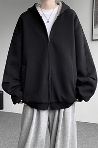 8XL-M 重磅潮牌百搭卫衣男美式情侣连帽撞色休闲廓形外套WY33P68图片