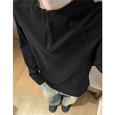 24秋冬美式半拉德绒内搭长袖T恤卫衣宽松打底衫男女H1019P38，男装T恤，电商A341