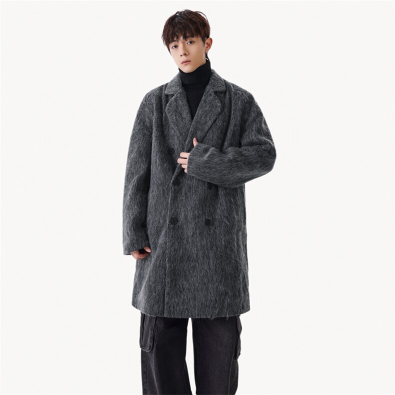 2025新秋款粗纺防羊绒毛呢大衣英伦风衣外套DSA157B-J2566-P115,男装风衣,电商A157B