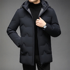 2023冬季可脱卸帽子中年连帽休闲羽绒服爸爸装外套QLMF7131-P330，男装羽绒服，电商B212（原钱塘6029）
