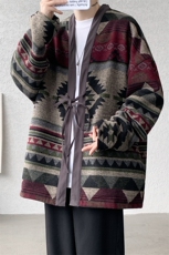 8XL-M特大码夹克男新中式道袍双面穿风夹克外套男JK1308P118，男装夹克，电商D206-1