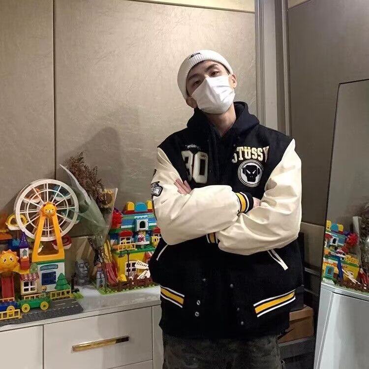 大货DJK1026-批70抖音质量美式复古皮革拼接刺绣棒球服，女装职业装，星座603-2