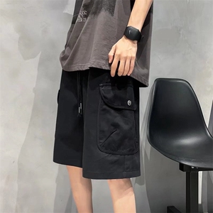 夏季潮流宽松抽绳五分休闲阔腿裤机能工装大口袋短裤男 K3244-P35图片