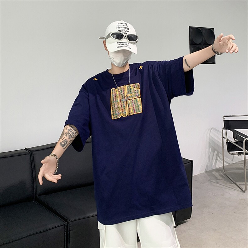 短袖t恤男潮牌夏季宽松网红潮流ins简约印花上衣T0304-P35,男装T恤,星座308B-2