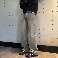 抖音品质春季新款美式高街水洗复古微喇牛仔裤B315-K881-p50控68，男装牛仔裤，电商B315