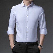 2023年秋季新款长袖衬衫男中年商务男士高级衬衣休闲免烫，男装衬衫，电商B212（原钱塘6029）