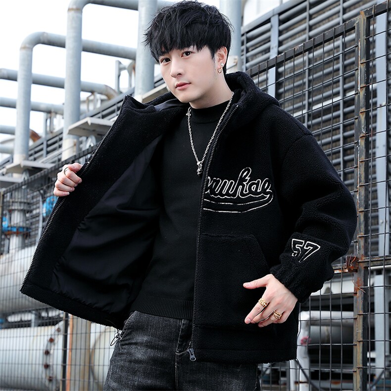 冬季羊羔绒棉衣男潮流时尚青少年羊羔绒外套MY2385-P100,男装棉衣,星座210-3