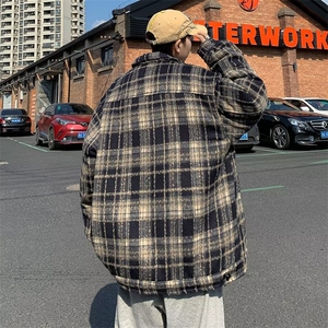 宽松型新款男文艺青春流行潮流衬衫长袖双层内里衬衫QWT06P65图片