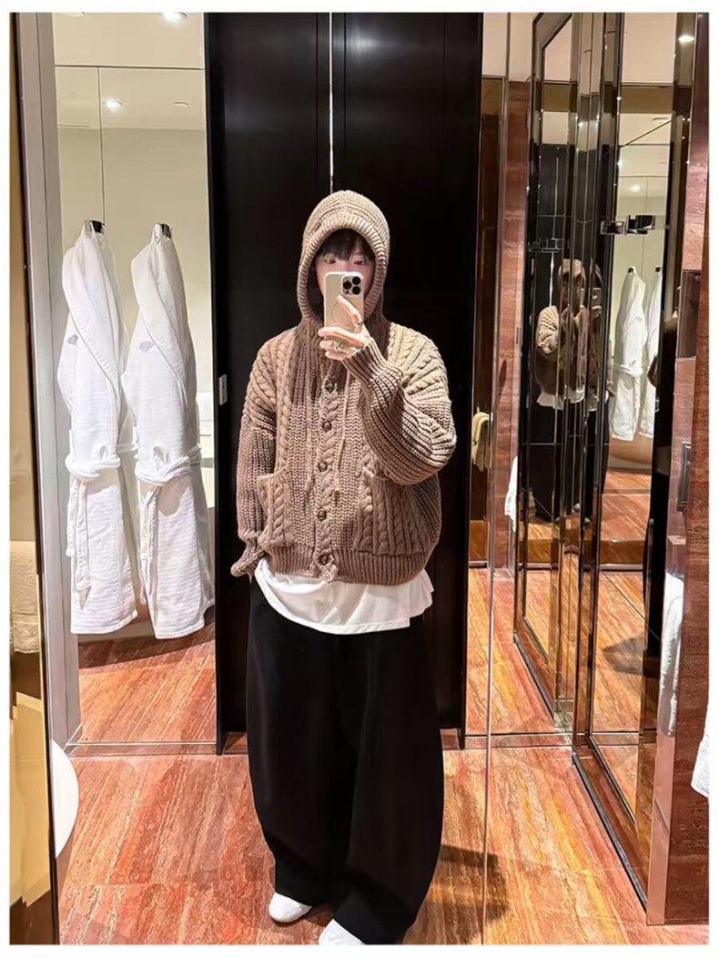 预售款已下单~重磅连帽针织开衫男女同款毛衣外套~MY2592批80,男装针织衫/毛衣,星座1411A-6