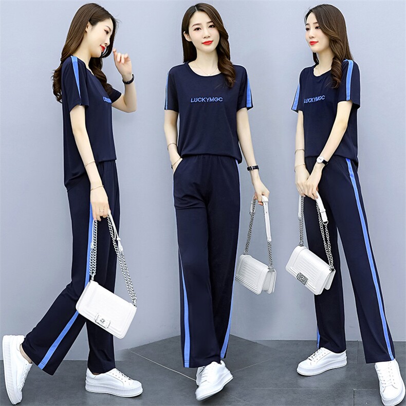休闲时髦运动卫衣套装女2025年春装新款气质显瘦洋气阔腿裤两件套图片