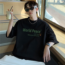 少年感海边沙滩短袖t恤男夏季宽松休闲oversize潮牌潮流半袖衣服，男装T恤，电商A426-1(原A430-1)