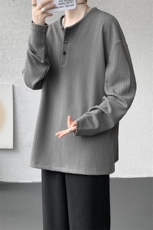 亨利领长袖T港风宽松大码打底衫CH58-特P25无差价，男装卫衣，星座214-3