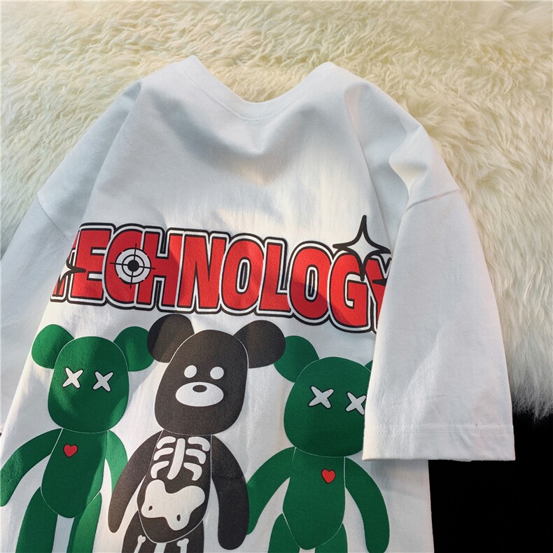 T恤2026夏季新款潮流圆领男港风时尚印花短袖B299-X5380-P40控59，男装T恤，电商A061-1