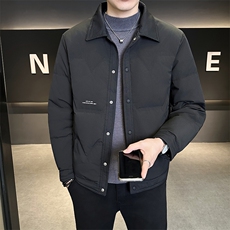 新款男士小翻领羽绒服夹克加厚防寒309B-3-81069-P190，男装夹克，星座1409-3
