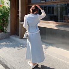 2026年春季法式优雅早春两件套套裙女温柔风气质穿搭，女装套装/套裙，霓裳依族