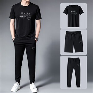 中老年男士运动服套装2023夏季新款冰丝免烫爸爸休闲跑步三件套图片