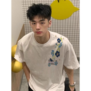 万针全刺绣解构设计260克重磅双纱纯棉高品质美式高街短袖T恤特39图片