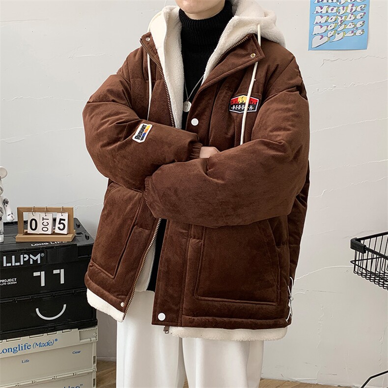 冬季学生潮假两件棉衣外套加绒加厚保暖棉服男女8117-P140控价188图片