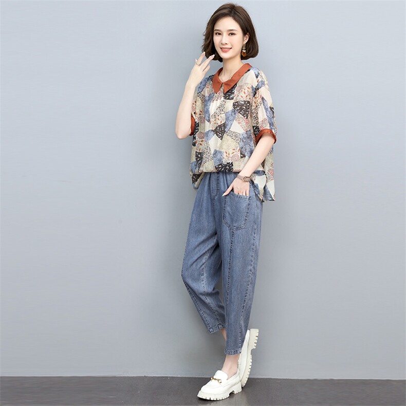 2022夏季新款休闲舒适女装套装时尚百搭宽松显瘦两件套,女装套装/套裙,悦见她