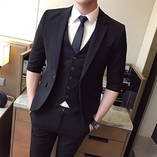 夏季纯色三件套西装礼服商务男装西服套装W7006-P255，男装西服，星座1012
