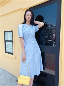 2022夏季新款韩版连衣裙,女装连衣裙,V/A