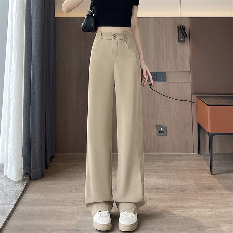 现货香蕉裤女薄款2025新款高腰垂感显瘦大码阔腿休闲西装裤子,女装休闲裤,云美莎专业女裤-全店现货
