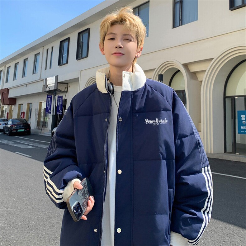 ！2025秋冬新款男士撞色潮牌棉衣加厚保暖棉服外套MY210特P80,男装棉衣,电商B220