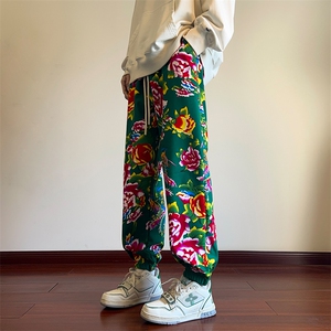 06春季新款东北大花裤新潮风束脚裤子XZ211-1-K2401-P50图片