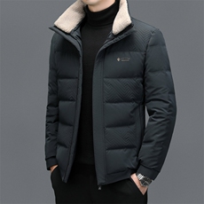 秋冬羽绒服男加厚保暖白鸭绒潮服毛领可脱卸休闲时尚中青年外套，男装羽绒服，钱塘6003（原4033）