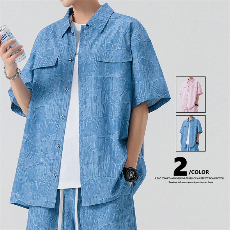 2581-P35控59大码元 大码潮牌美式痞帅炸街男衬衫图片