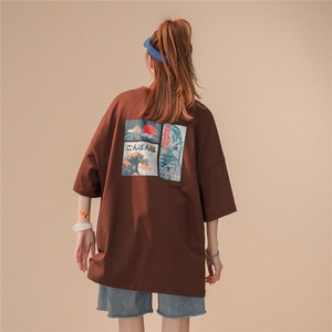 1中性风大码M-5XL日系休闲情侣女风短袖T恤男DT7645P30控45图片