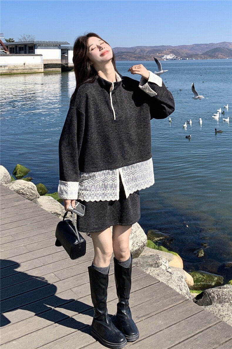 已出大货【26春新款】蕾丝拼接套装2D001-6735-P155-K248,女装套装/套裙,2D001