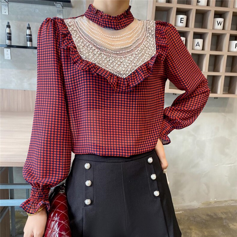 （现货）早春新款雪纺衬衫，女装衬衫，起奢