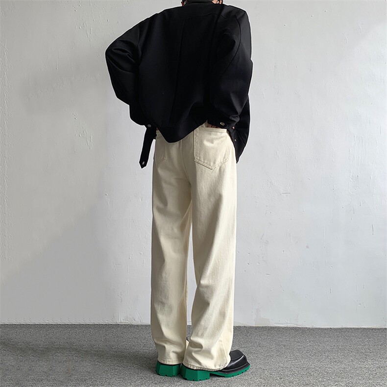 米白色牛仔裤男宽松阔腿休闲长裤子NK511-P55,男装牛仔裤,星座512-1（原513-3）