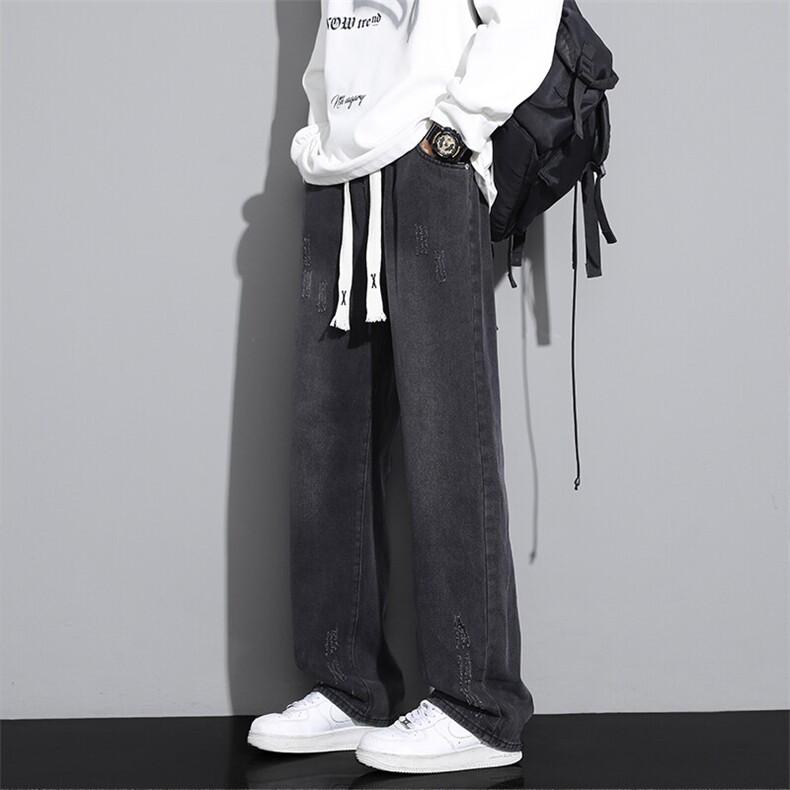 2025春季新款灰墙大码美式水洗松紧牛仔裤M-5XGK25023-特P40,男装牛仔裤,电商A022