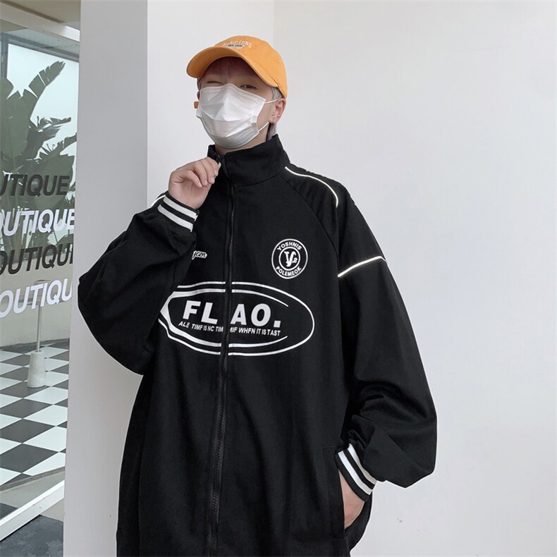 夹克男女春秋季美式宽松情侣棒球服oversize外套JK055-P58,男装夹克,星座308B-1