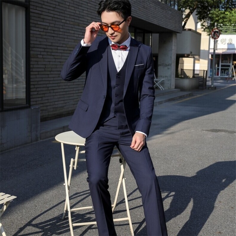 LY8595-XMCK-M P155西装伴郎服男上班新郎结婚套装正装礼服四件套图片