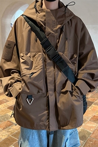 8XL-M特大码冲锋衣防水宽松工装风男夹克外套JK1306P90控118图片