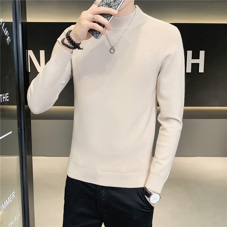 12色纯色毛衣打底衫男秋冬内搭半高领修身针织衫M602特p35,男装针织衫/毛衣,电商D303