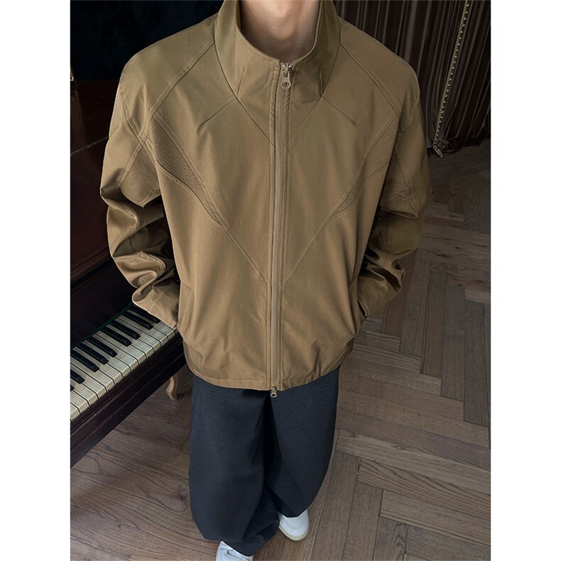 春季美式立领男士立体夹克休闲拼接薄款上衣男C64138-TP5088,男装夹克,电商A102