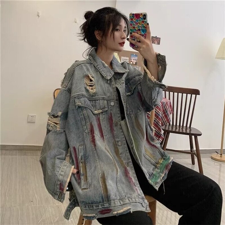 DJK8864-P68抖音质量潮牌牛仔外套春秋美式拉链夹克外套-网图现货,男装夹克,星座603-2