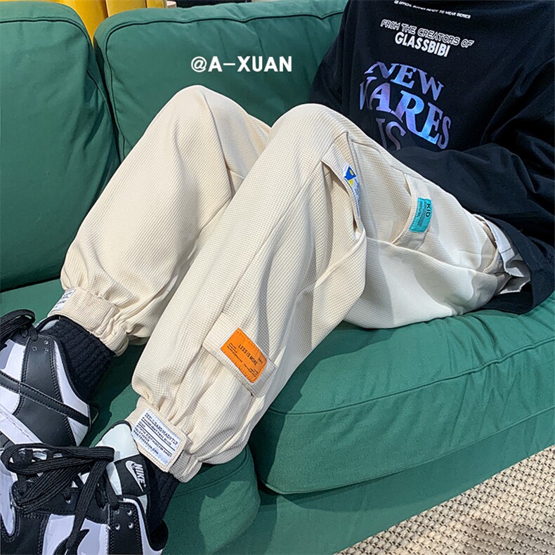 九分束脚裤华夫格裤子男2024春季新款小众潮流K4053-P55控68,男装休闲裤,电商B315