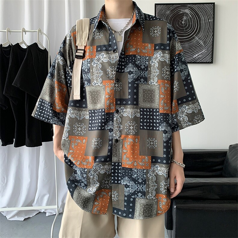 2024新款短袖T恤宽松男装衣服潮牌ins半袖夏装A161-2-CT509-P45,男装T恤,电商A161-2